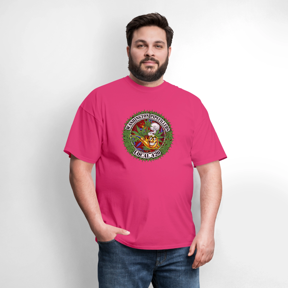 WASHINGTON PIPEFILLERS LOCAL 420 F/B DESIGN Men's T-Shirt - fuchsia