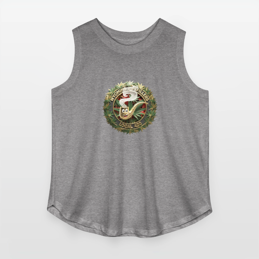 WYOMING PIPEFILLERS LOCAL 420 Women's Curvy Relaxed Tank Top - granite heather 