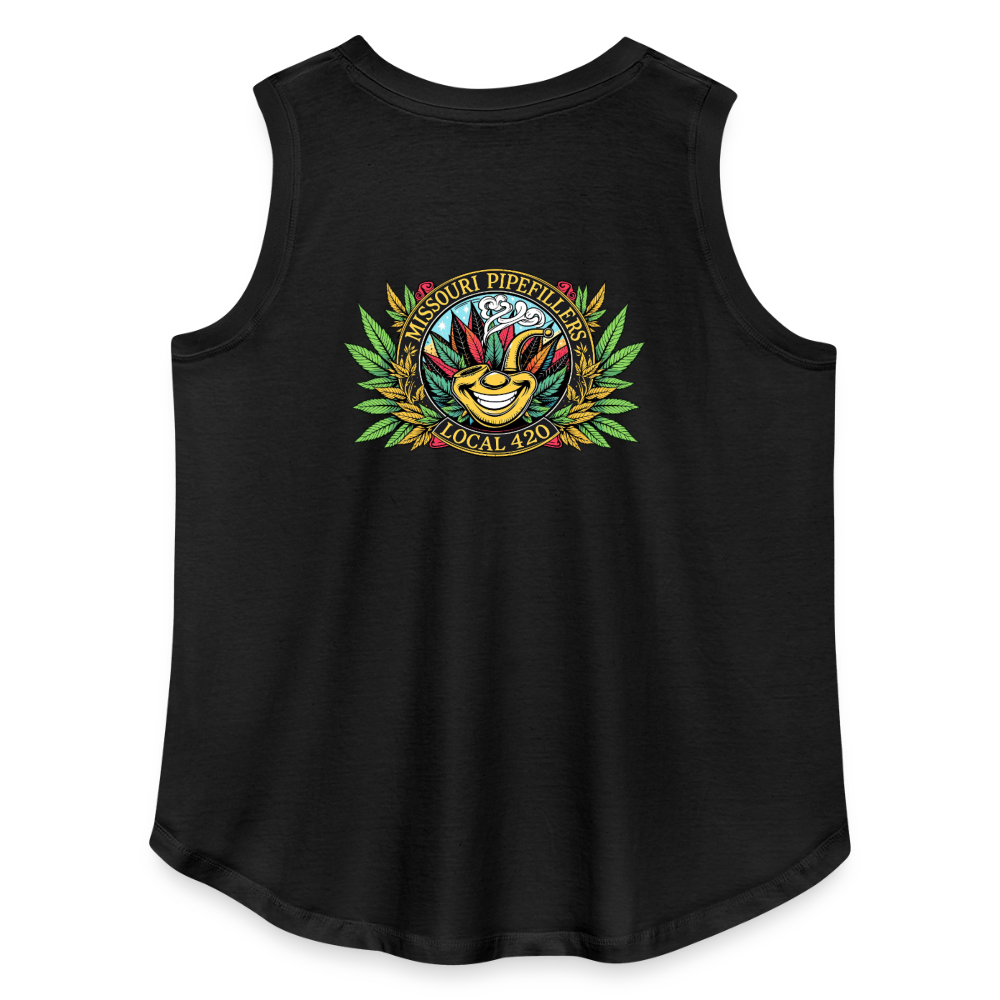 MISSOURI PIPEFILLERS LOCAL 420 F/B DESIGNS Women's Curvy Relaxed Tank Top - black