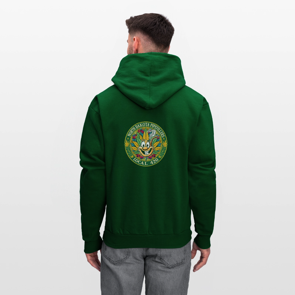 NORTH DAKOTA PIPEFILLERS LOCAL 420 F/B 2 DESIGNS Men's Hoodie - forest green