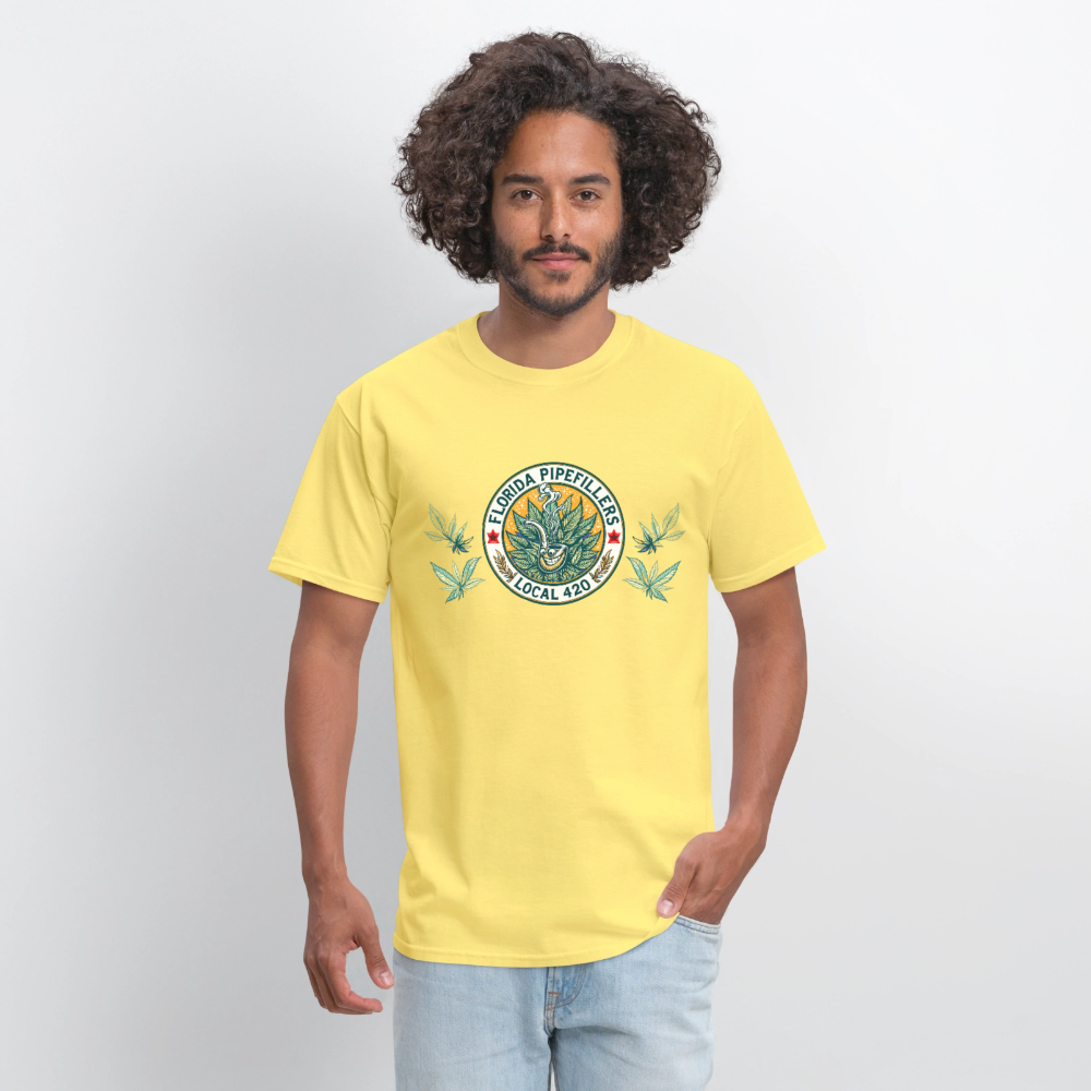 FLORIDA PIPEFILLERS LOCAL 420 Men's T-Shirt - cornsilk
