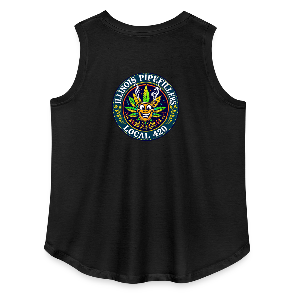 ILLINOIS PIPEFILLERS LOCAL 420 F/B DESIGN Women's Curvy Relaxed Tank Top - black