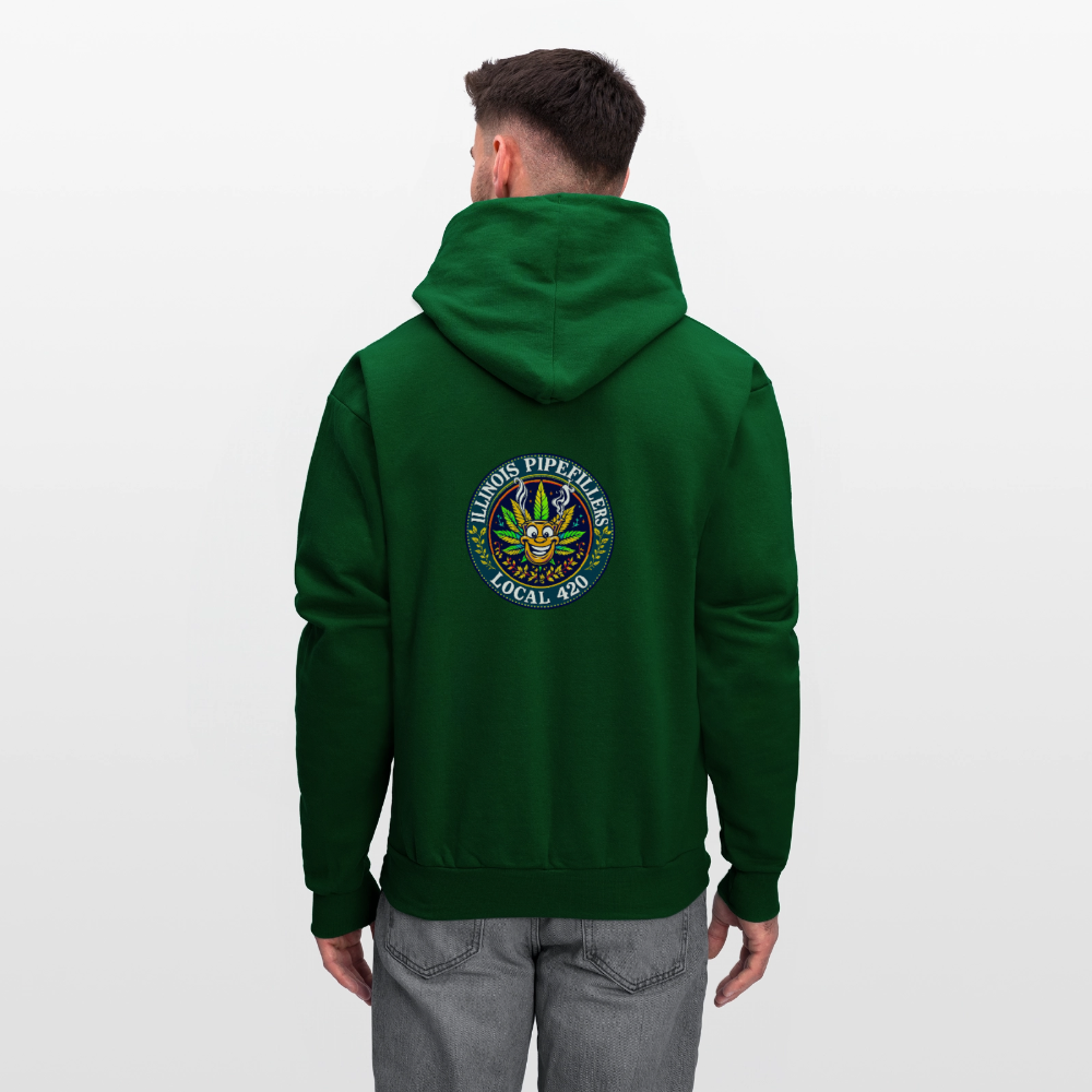 ILLINOIS PIPEFILLERS LOCAL 420 F/B DESIGN Men's Hoodie - forest green