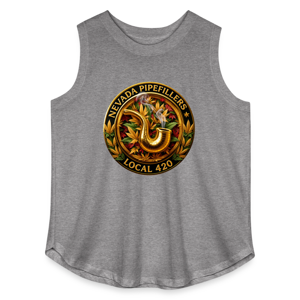 NEVADA PIPEFILLERS LOCAL 420   Women's Curvy Relaxed Tank Top - granite heather 