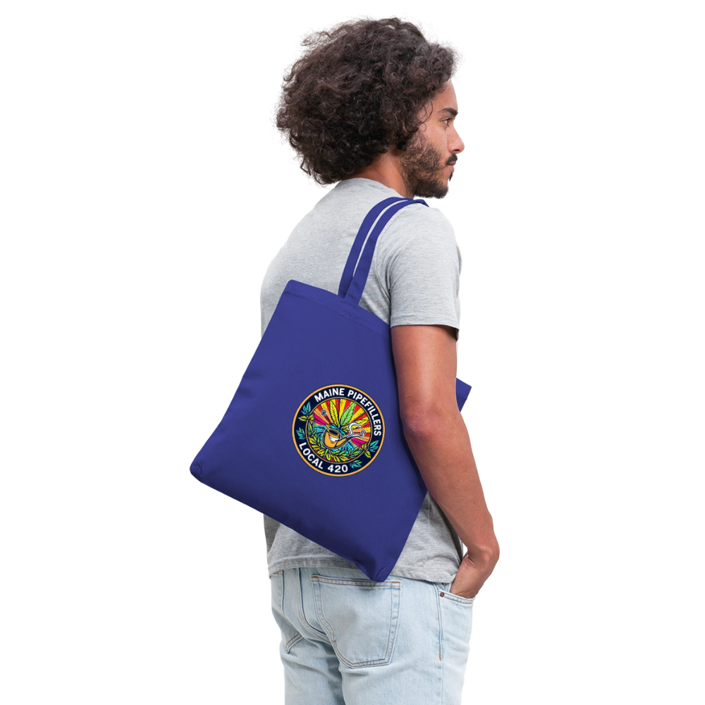 MAINE PIPEFILLERS LOCAL 420 Tote Bag - royal blue