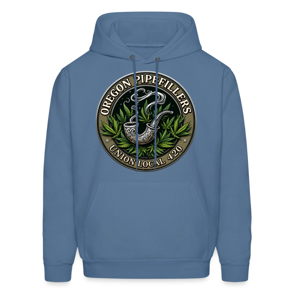 OREGON PIPEFILLERS LOCAL 420 2 EMBLEM Men's Hoodie - denim blue
