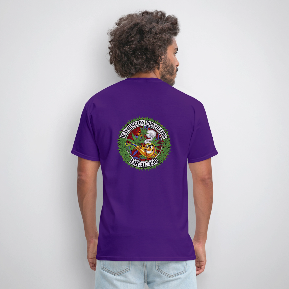 WASHINGTON PIPEFILLERS LOCAL 420 F/B DESIGN Men's T-Shirt - purple