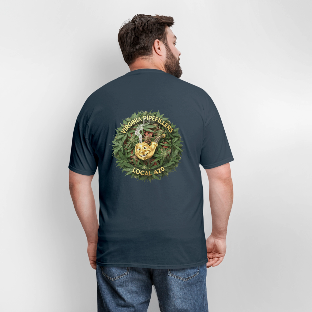 VIRGINIA PIPEFILLERS LOCAL 420 F/B DESIGN Men's T-Shirt -  blue dusk