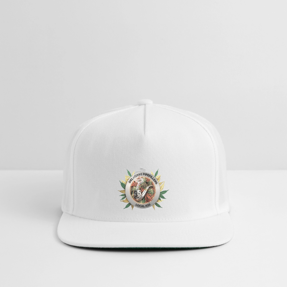 DELAWARE PIPEFILLERS LOCAL 420 Yupong Snapback Baseball Cap - white