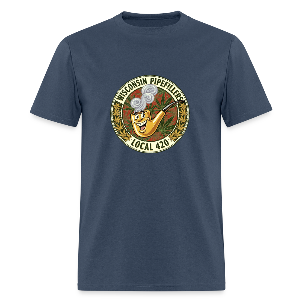 WISCONSIN PIPEFILLERS LOCL 420 Men's T-Shirt -  blue dusk