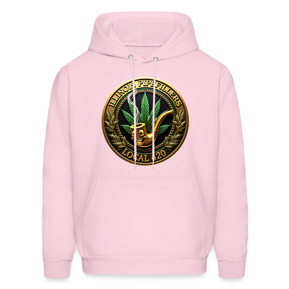 ILLINOIS PIPEFILLERS LOCAL 420 F/B EMBLEMS Men's Hoodie - pale pink