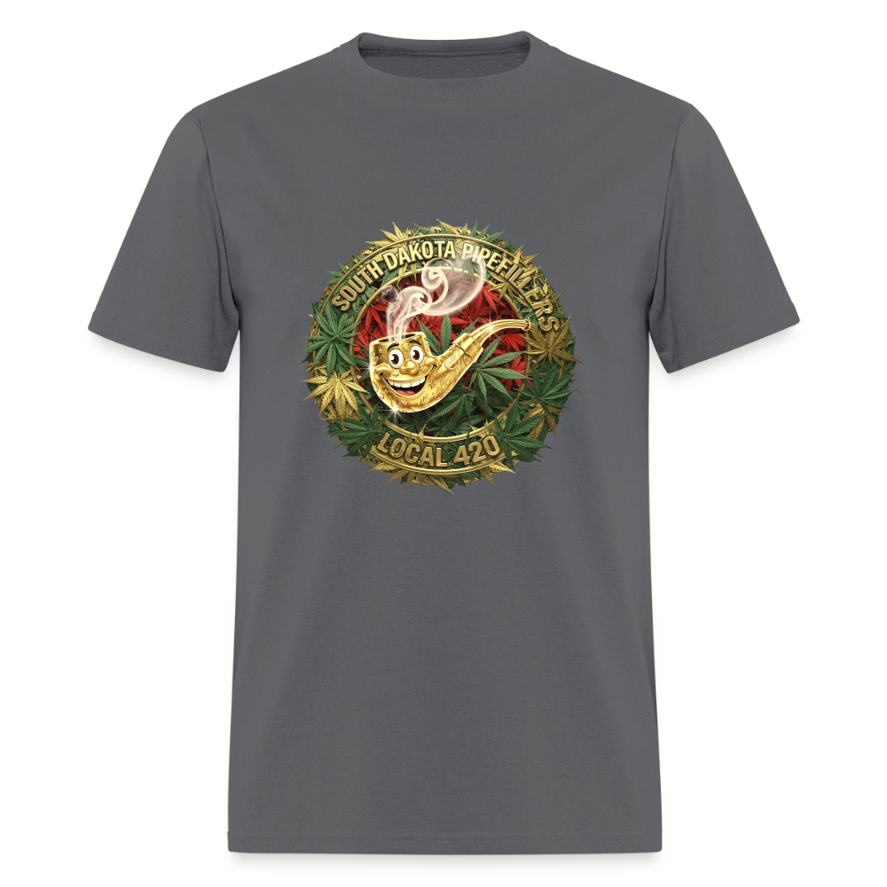 SOUTH DAKOTA PIPEFILLERS LOCAL 420  F/B DESIGN Men's T-Shirt - charcoal