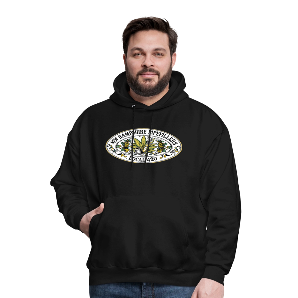 NEW HAMPSHIRE PIPEFILLERS LOCAL 420 2 EMBLEM Men's Hoodie - black