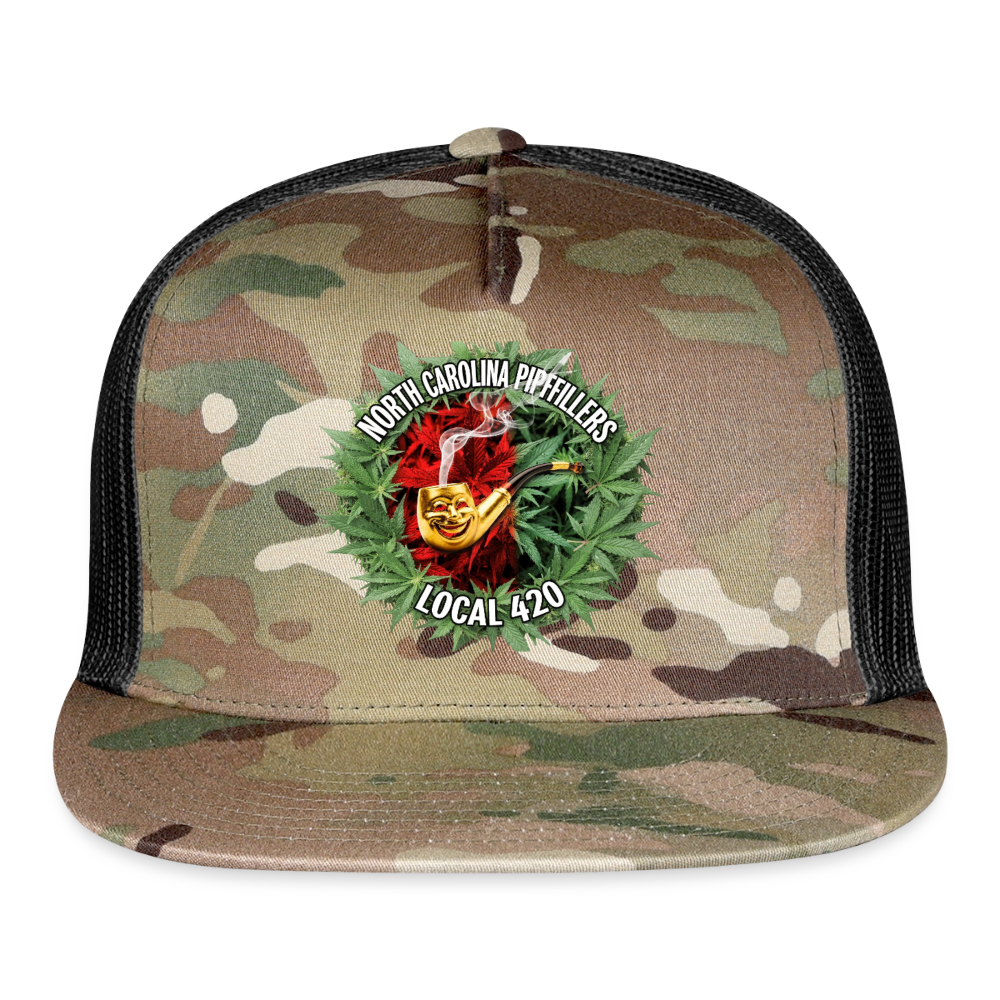NORTH CAROLINA PIPEFILLERS LOCAL 420 CAMO Trucker Hat - MultiCam\black