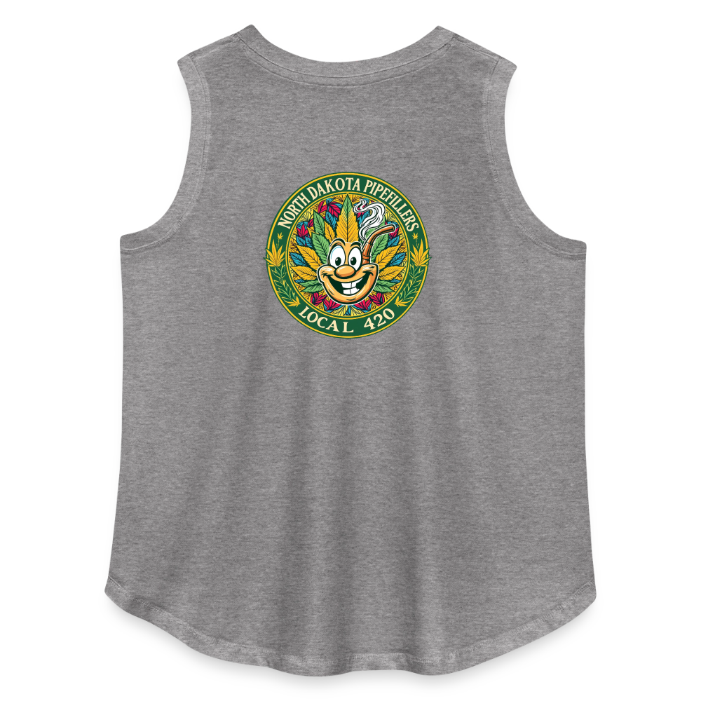 NORTH DAKOTA PIPEFILLERS LOCAL 420 F/B 2 DESIGNS Women's Curvy Relaxed Tank Top - granite heather 