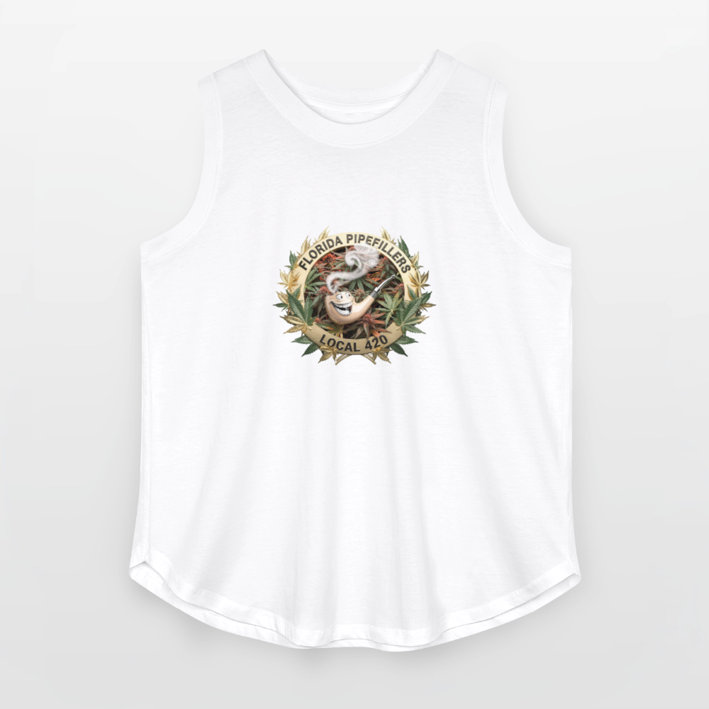 FLORIDA PIPEFILLERS LOCAL 420 Women's Curvy Relaxed Tank Top - white