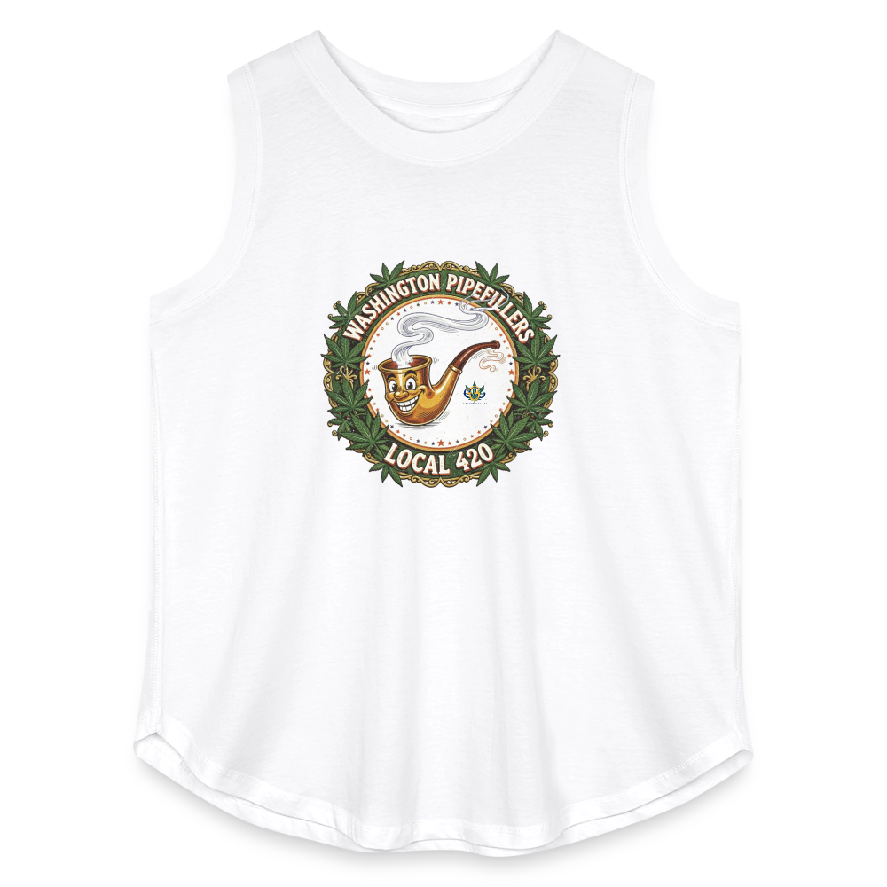 WASHINGTON PIPEFILLERS LOCAL 420 Women's Curvy Relaxed Tank Top - white