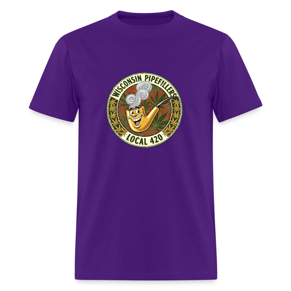 WISCONSIN PIPEFILLERS LOCL 420 F/B DESIGN Men's T-Shirt - purple