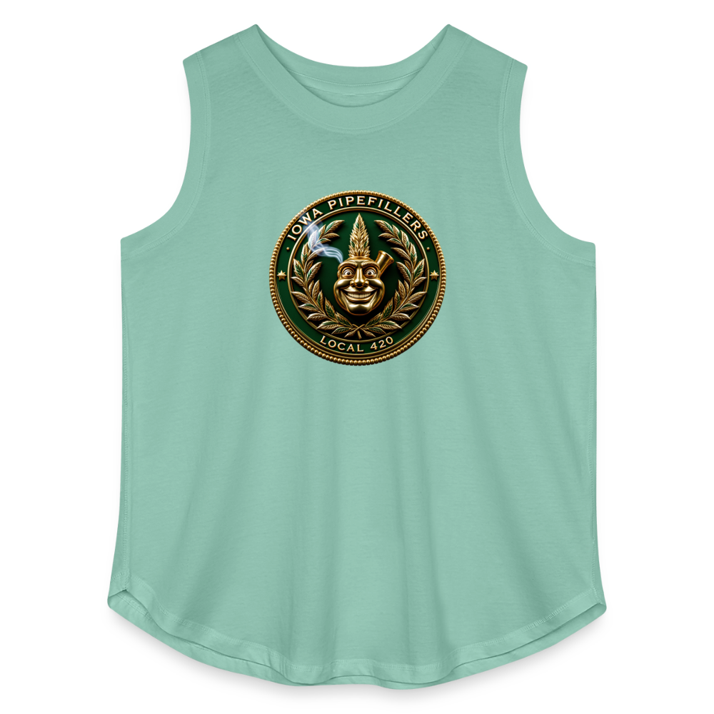 IOWA PIPEFILLERS LOCAL 420 Women's Curvy Relaxed Tank Top - saltwater