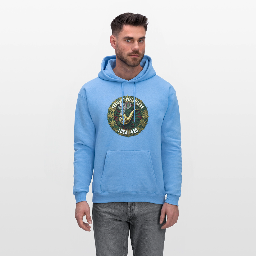VERMONT PIPEFILLERS LOCAL 420  F/B DESIGN Men's  Hoodie - carolina blue