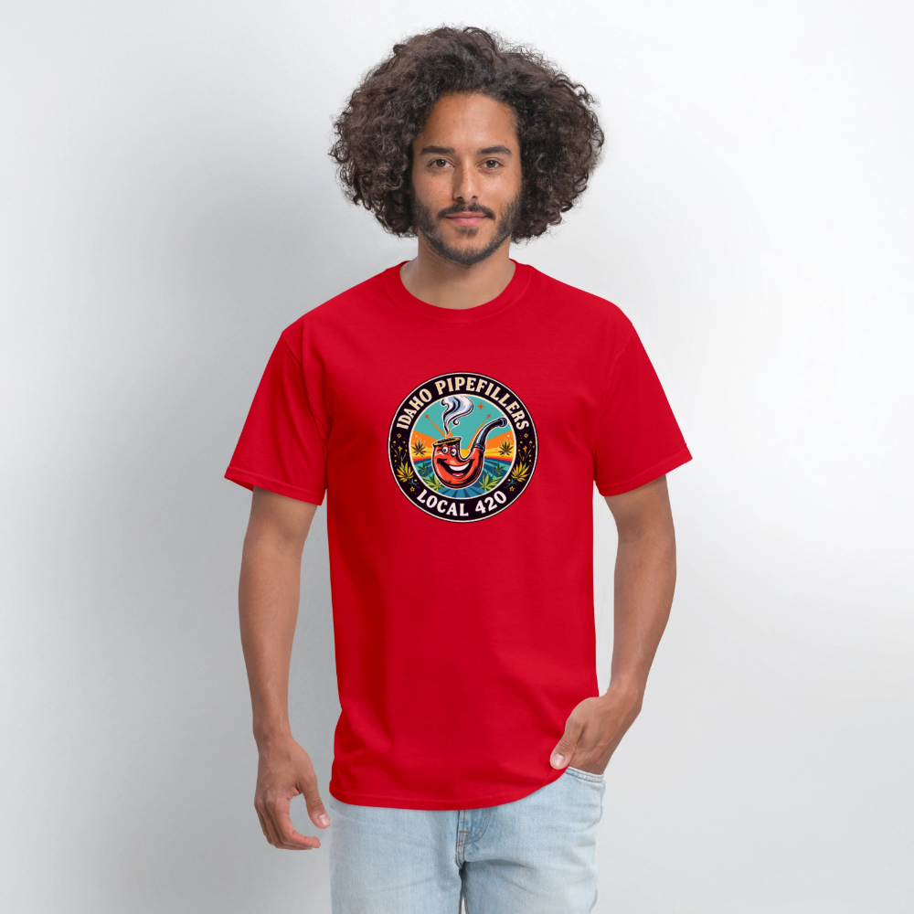 IDAHO PIPEFILLERS LOCAL 420 F/B DESIGN Men's T-Shirt - red