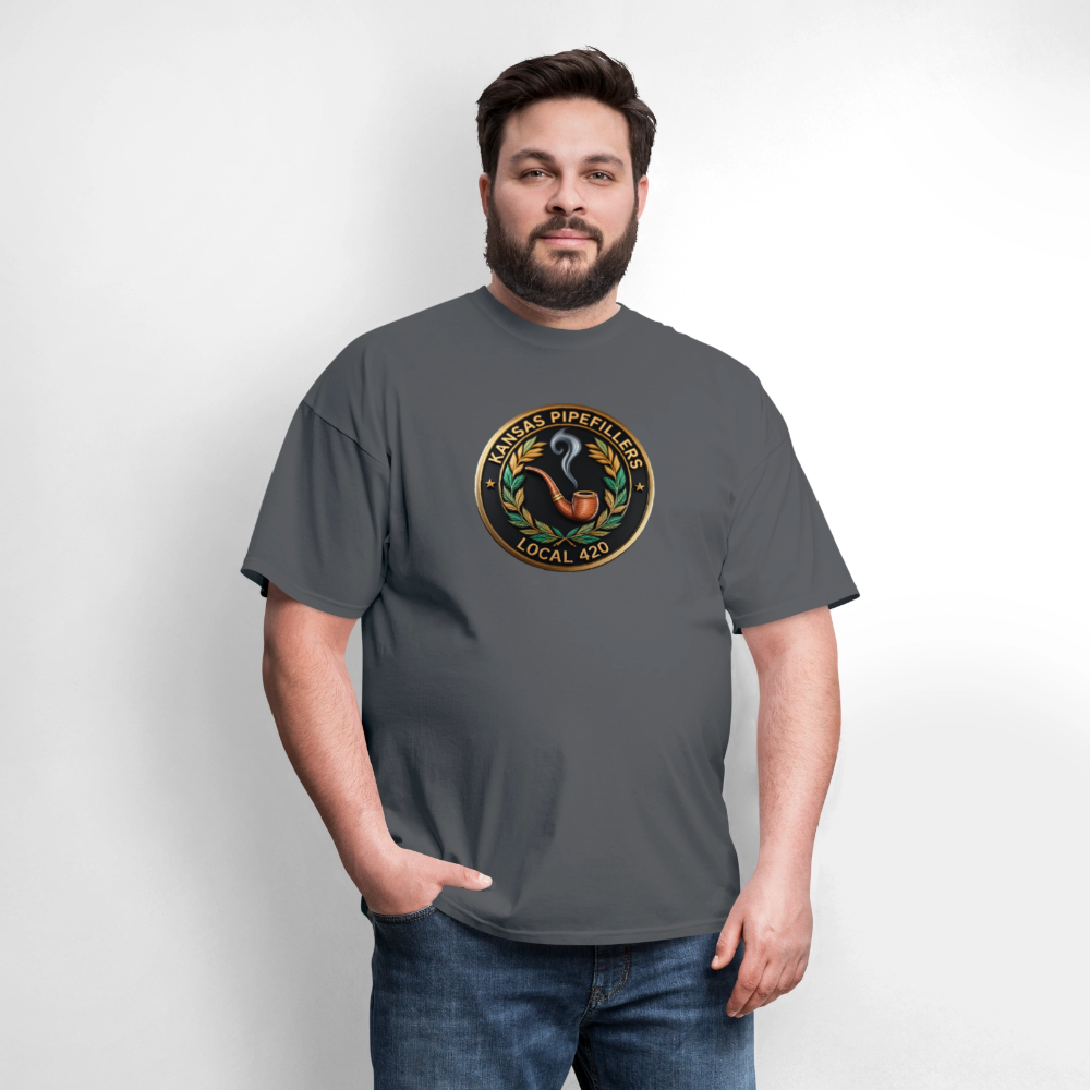 KANSAS PIPEFILLERS LOCAL 420 Men's T-Shirt - charcoal