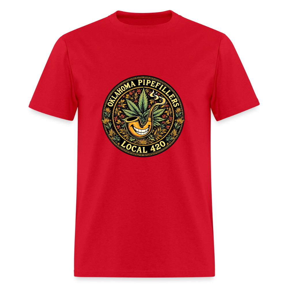 OKLAOMA PIPEFILLERS LOCAL 420  Men's T-Shirt - red