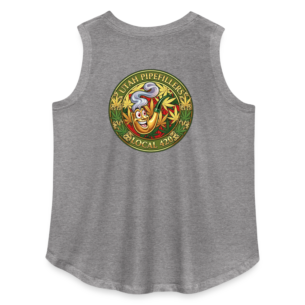 UTAH PIPEFILLERS LOCAL 420 F/B DESIGN Women's Curvy Relaxed Tank Top - granite heather 