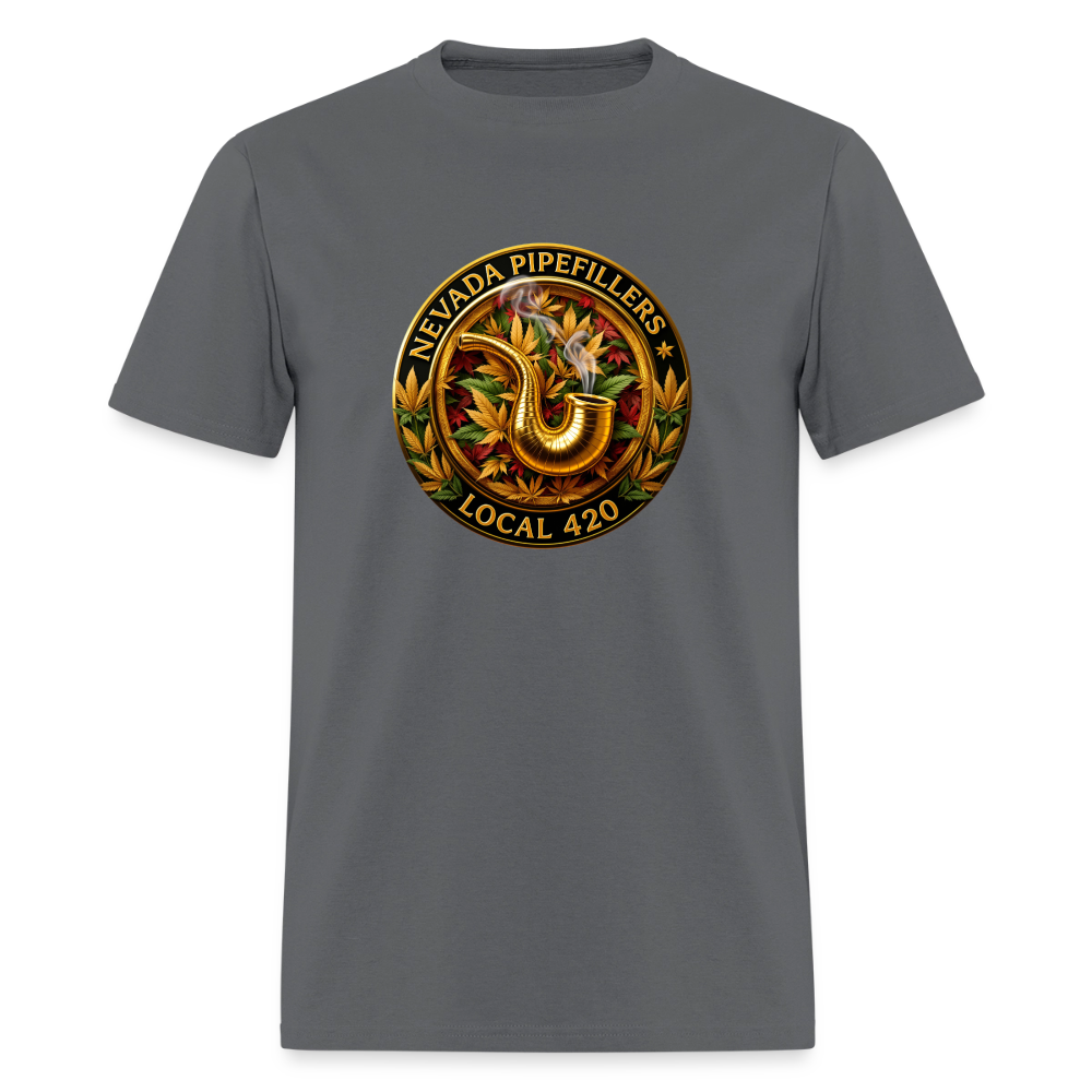 NEVADA PIPEFILLERS LOCAL 420 F/B DESIGN Men's T-Shirt - charcoal