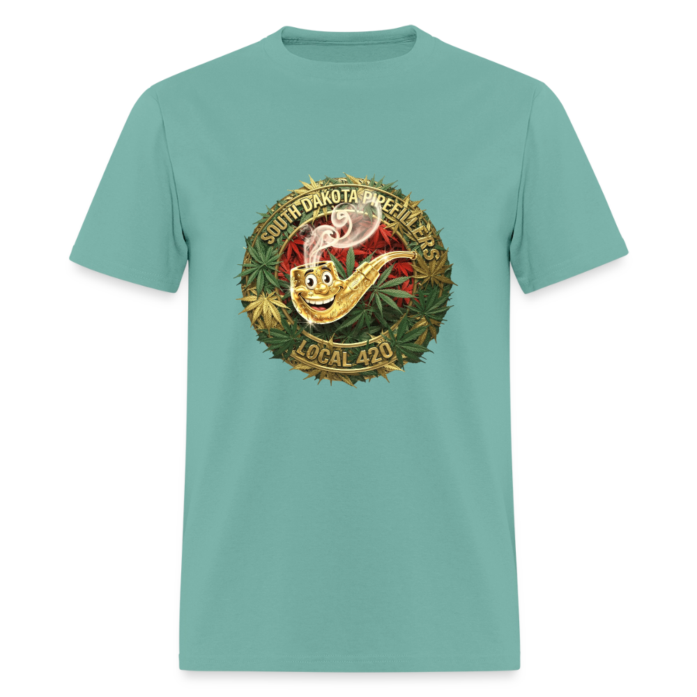 SOUTH DAKOTA PIPEFILLERS LOCAL 420  F/B DESIGN Men's T-Shirt - aquatic