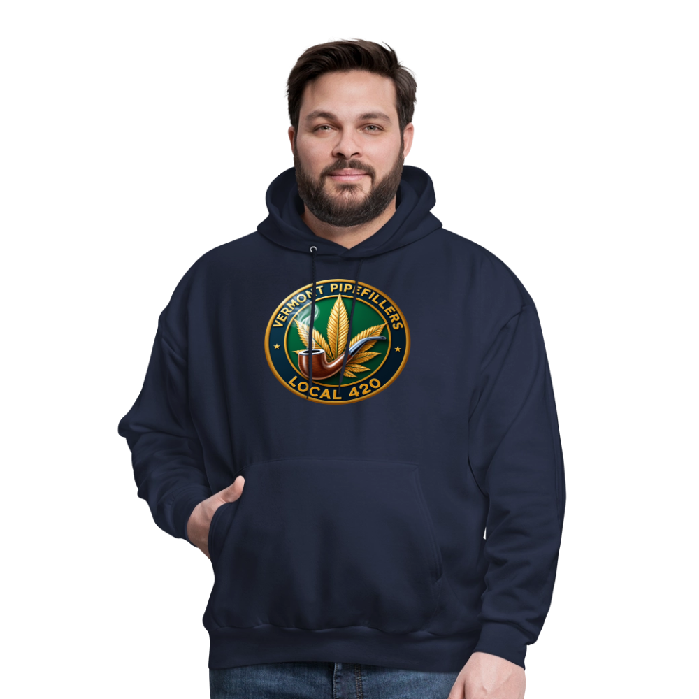 VERMONT PIPEFILLERS LOCAL 420 2 EMBLEM Men's Hoodie - navy