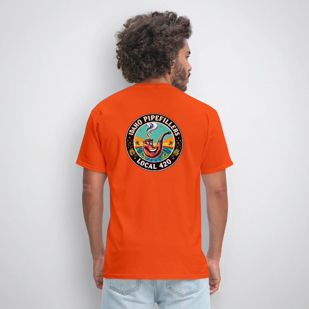 IDAHO PIPEFILLERS LOCAL 420 F/B DESIGN Men's T-Shirt - orange