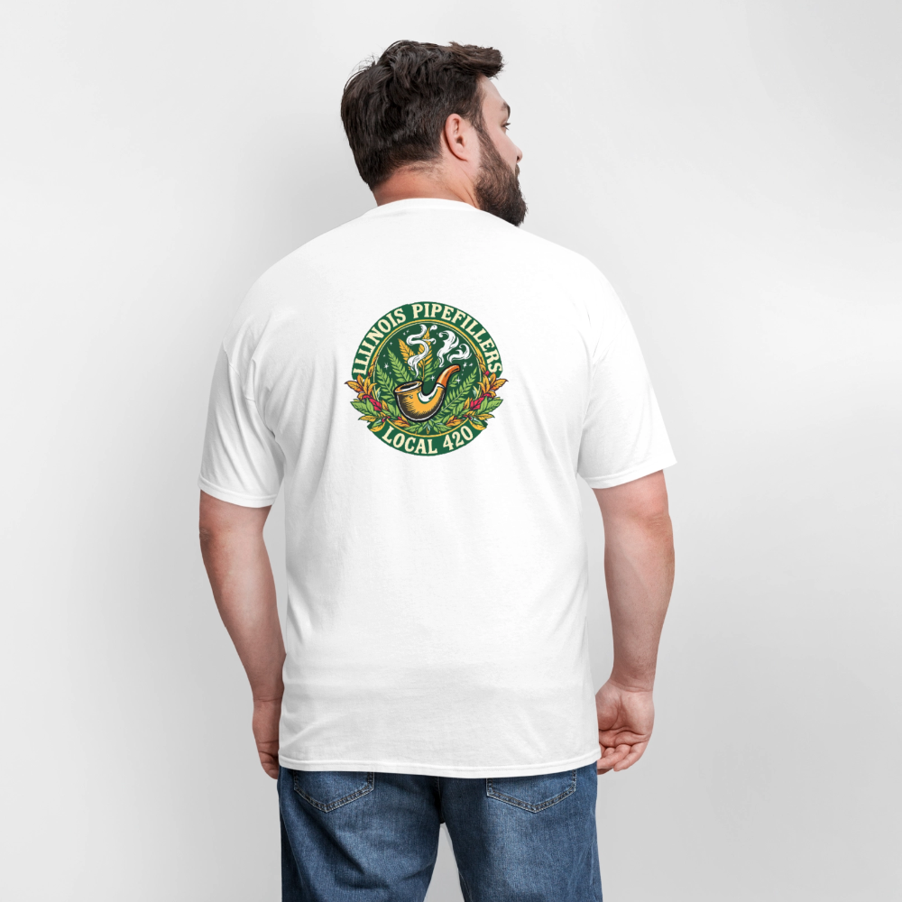 ILLINOIS PIPEFILLERS LOCAL 420 F/B DESIGN Men's T-Shirt - white