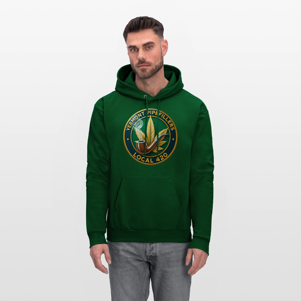 VERMONT PIPEFILLERS LOCAL 420 2 EMBLEM Men's Hoodie - forest green