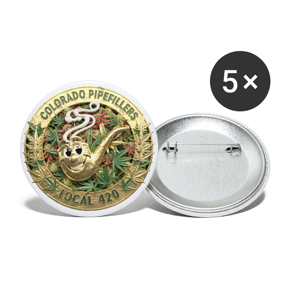 COLORADO PIPEFILLERS LOCAL 420 Union Buttons small 1'' (5-pack) - white