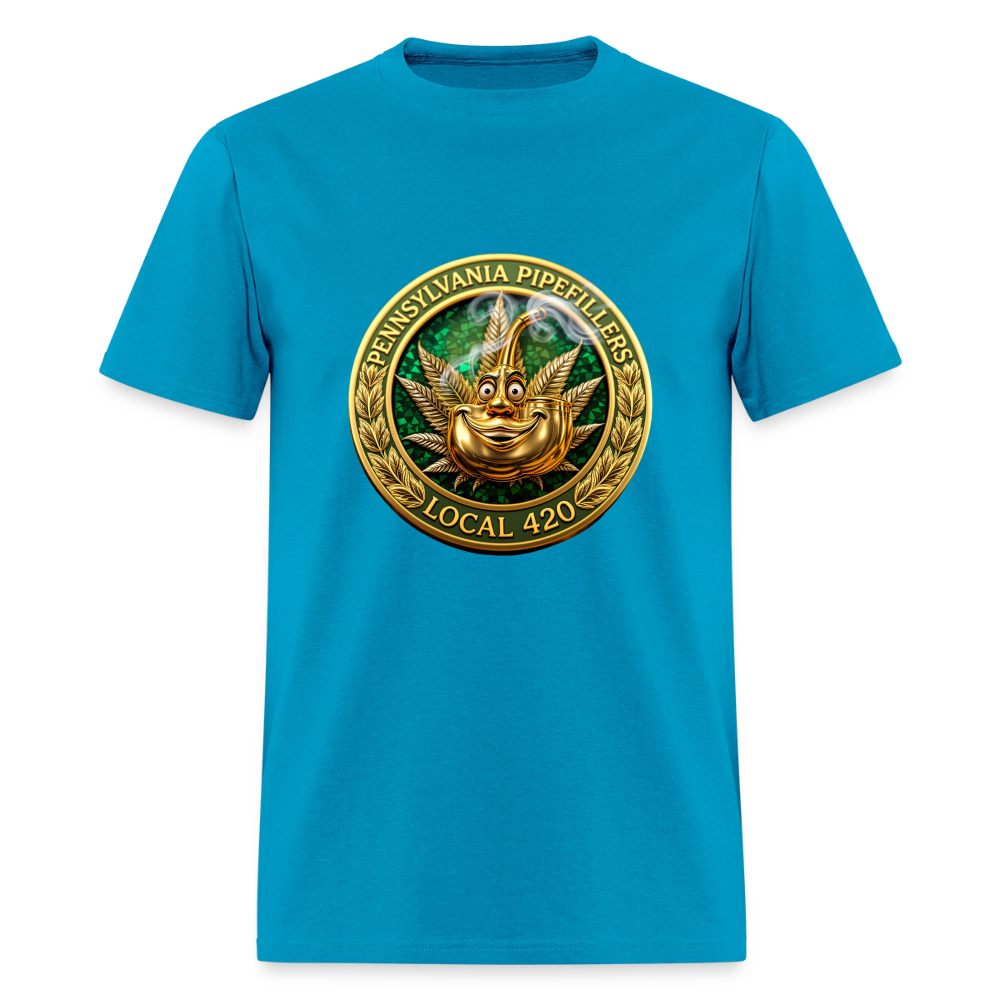 PENNSYLVANIA PIPEFILLERS LOCAL 420 F/B DESIGNS Men's T-Shirt - turquoise