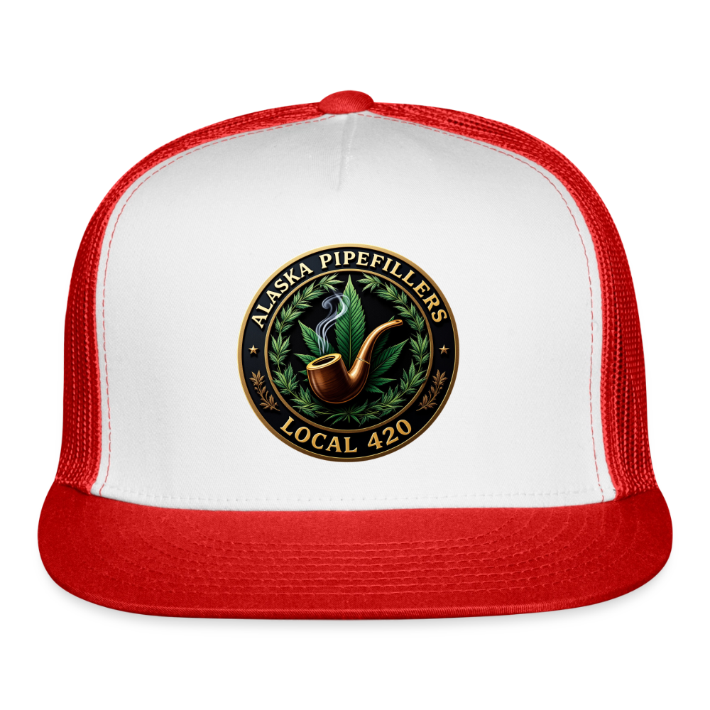 ALASKA PIPEFILLERS LOCAL 420 Trucker Hat - white/red