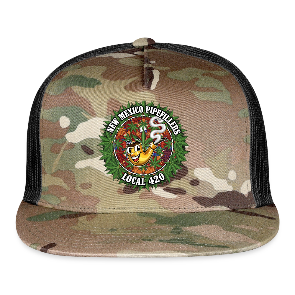 NEW MEXICO PIPEFILLERS LOCAL 420 Trucker Hat CAMO Trucker Hat - MultiCam\black