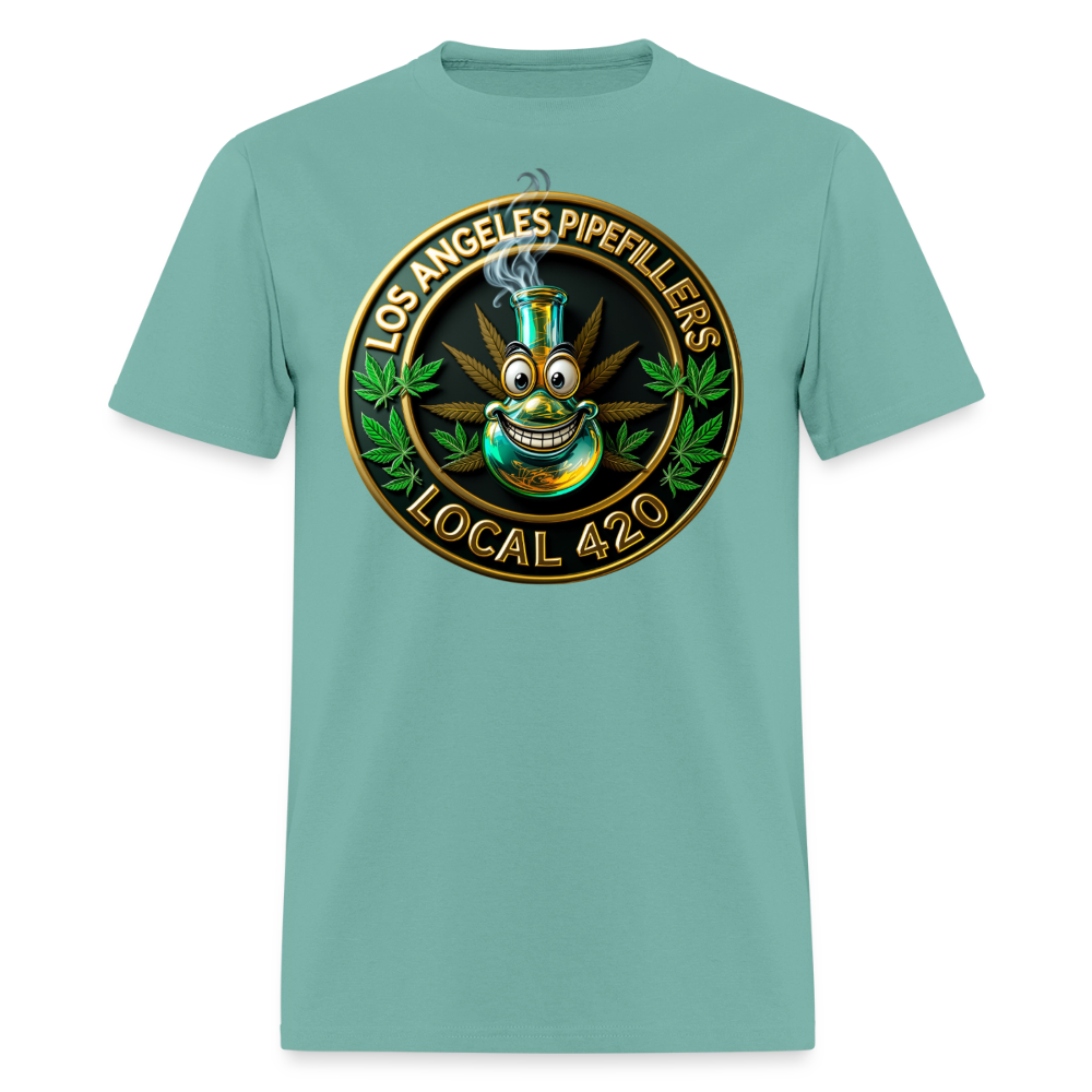 LOS ANGELES PIPEFILLERS LOCAL 420 F/B DESIGNS Men's T-Shirt - aquatic