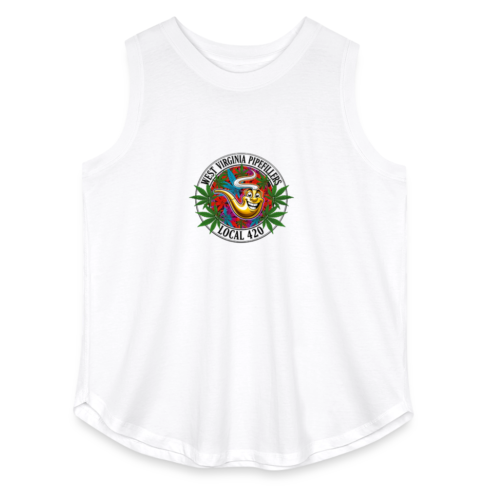 WEST VIRGINIA  PIPEFILLERS LOCAL 420 Women's Curvy Relaxed Tank Top - white