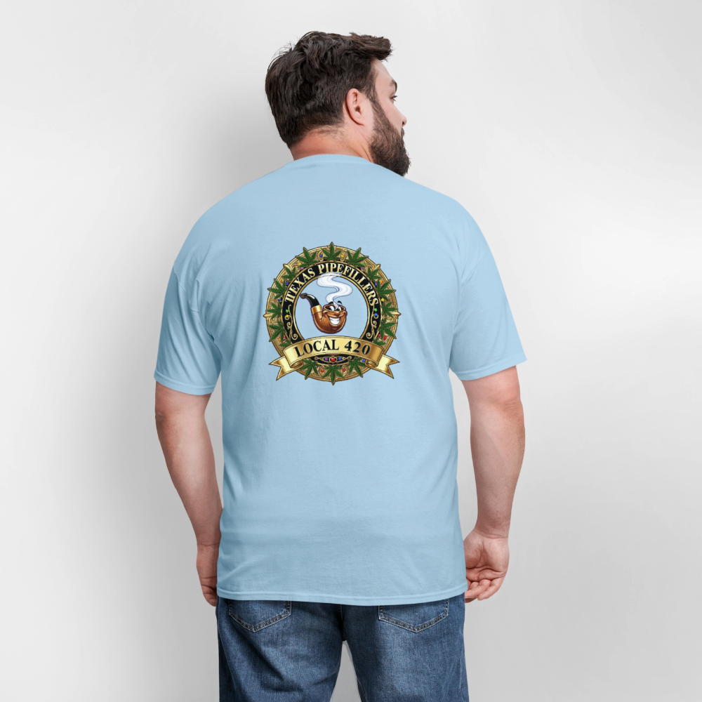 TEXAS PIPEFILLERS LOCAL 420 F/B DESIGN Men's T-Shirt - powder blue