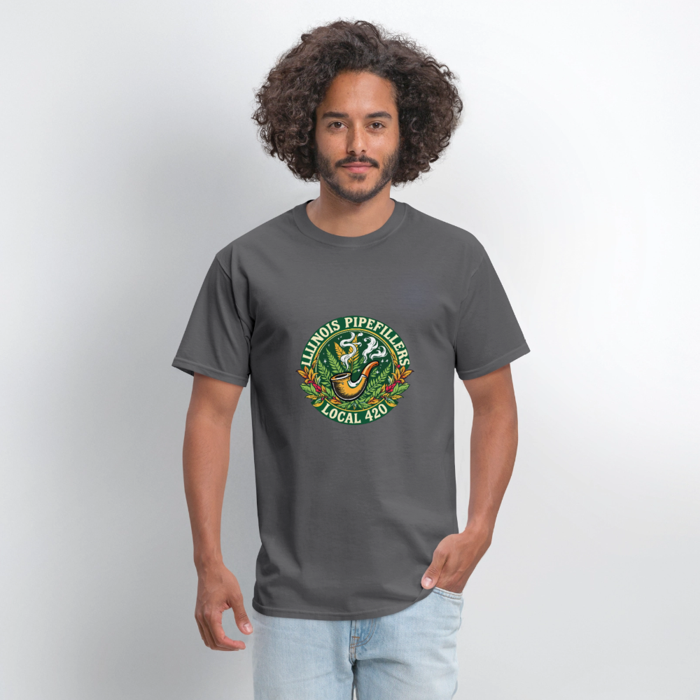 ILLINOIS PIPEFILLERS LOCAL 420 F/B DESIGN Men's T-Shirt - charcoal