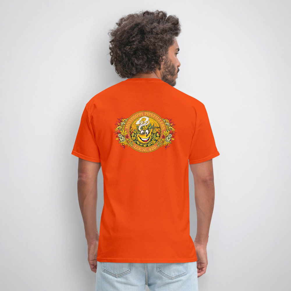 MISSISSIPPI PIPEFILLERS LOCAL 420 F/B DESIGNS Men's T-Shirt - orange