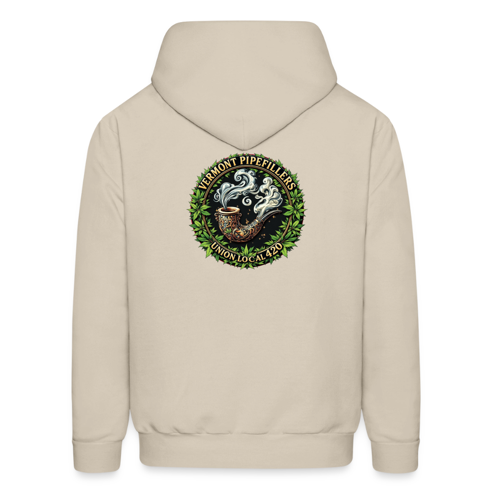 VERMONT PIPEFILLERS LOCAL 420 2 EMBLEM Men's Hoodie - Sand