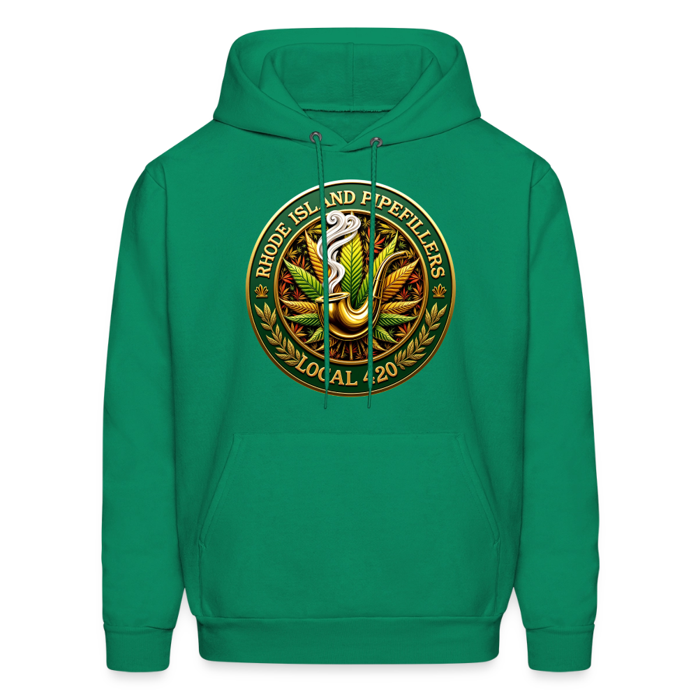 RHODE ISLAND PIPEFILLERS LOCAL 420 F/B DESIGNS Men's Hoodie - kelly green