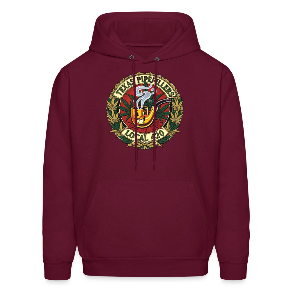 TEXAS PIPEFILLERS LOCAL 420 F.B DESIGN Men's Hoodie - burgundy