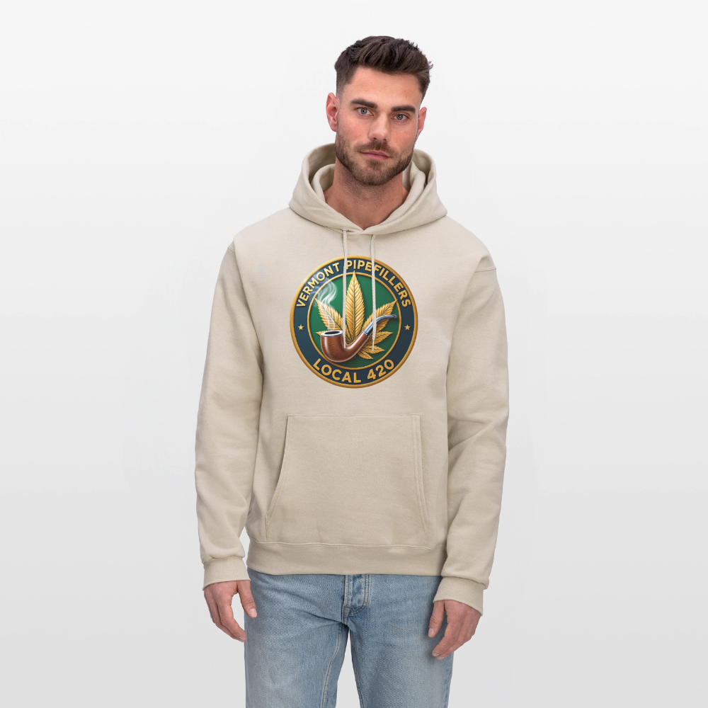 VERMONT PIPEFILLERS LOCAL 420 2 EMBLEM Men's Hoodie - Sand