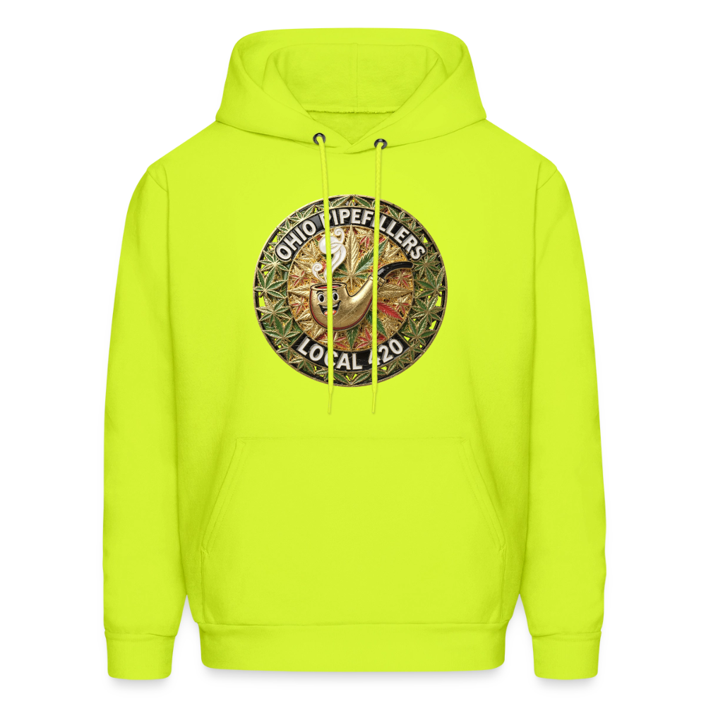 OHIO PIPEFILLERS LOCAL 420  F/B DESIGNS Men's Hoodie - safety green