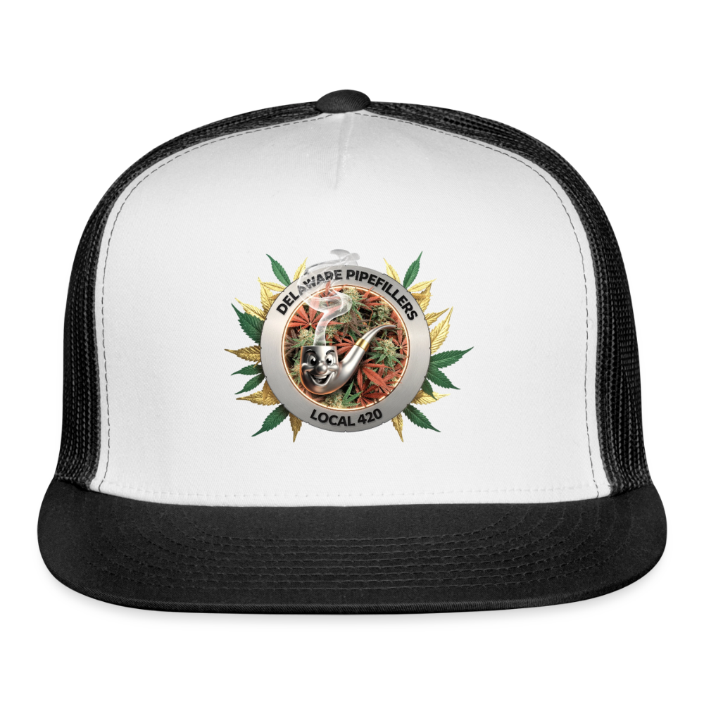 DELAWARE PIPEFILLERS LOCAL 420  Trucker Hat - white/black