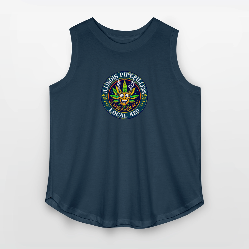 ILLINOIS PIPEFILLERS LOCAL 420 Women's Curvy Relaxed Tank Top - denim
